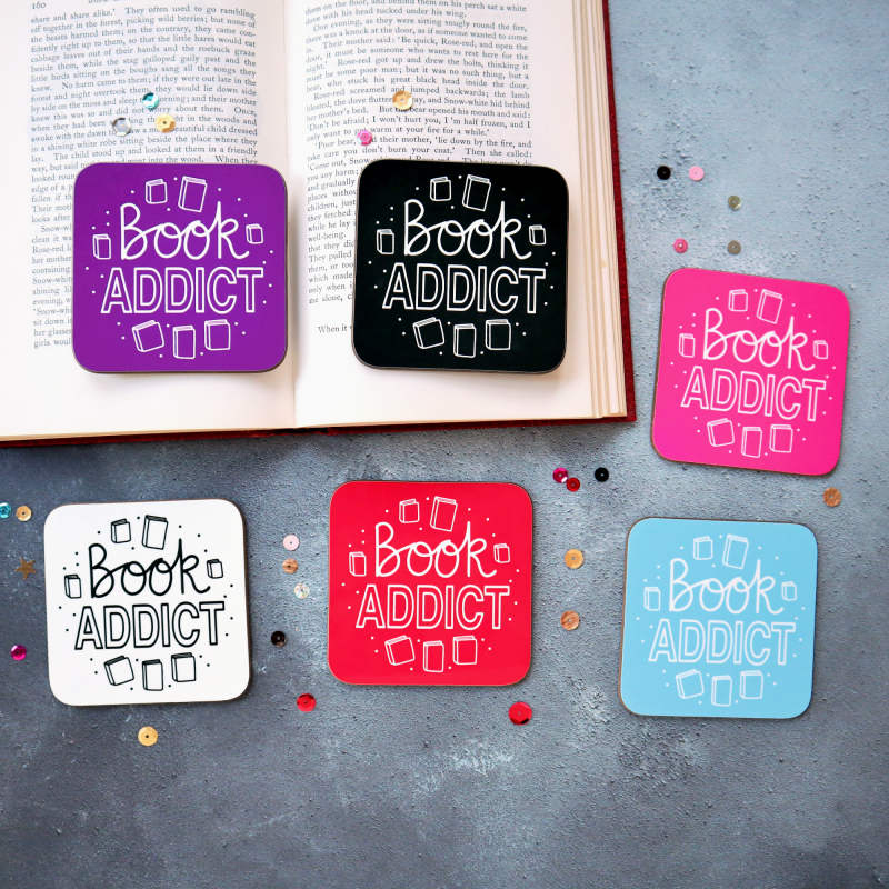 Book Addict Coasters Gifting Moon