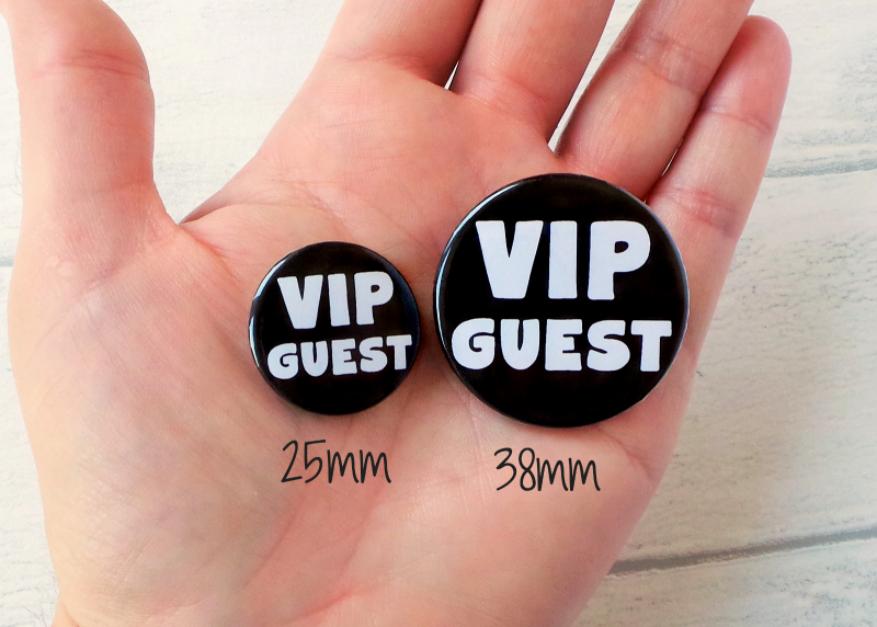 Funny Wedding Badges Size Difference