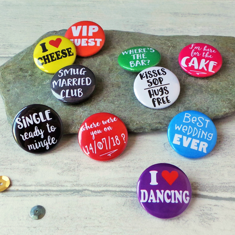 Funny Wedding Favour Badges Gifting Moon