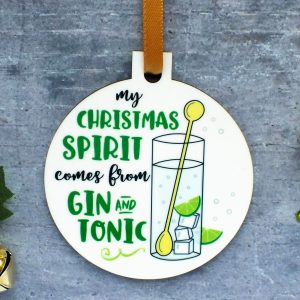 My Christmas Spirit Comes From Gin and Tonic Ornament at Gifting Moon