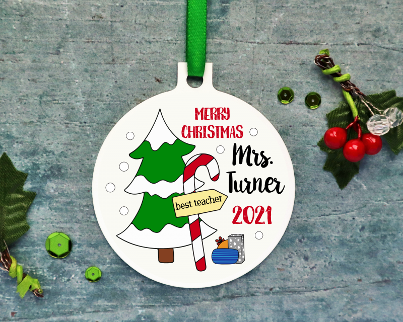 Teacher Christmas Ornament 2021 Gifting Moon