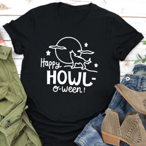Happy Howl-O-Ween T Shirt Gifting Moon