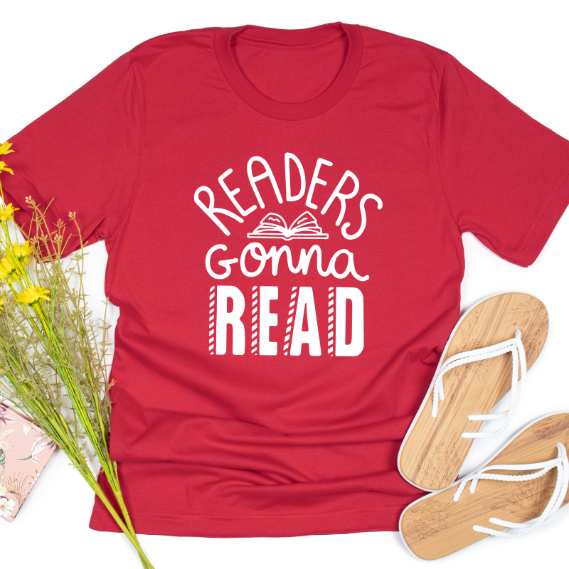 Readers Gonna Read Red T Shirt Square Gifting Moon